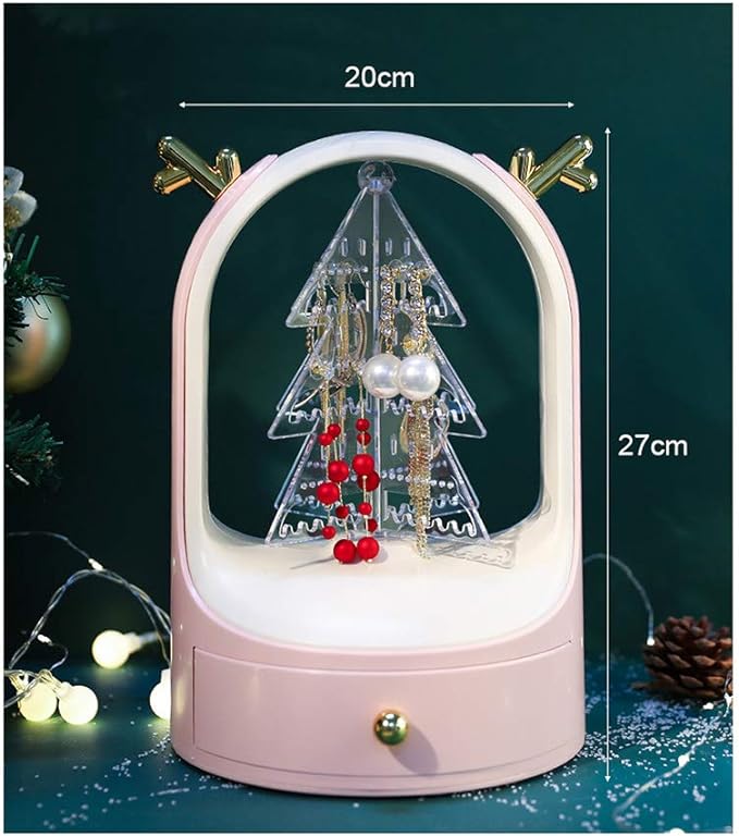 360° rotating Jewellery storage box Christmas tree shape storage box detail view