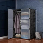 Intelligent Plastic Portable Cube Cabinet with hanging – 6 Cube