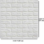 Pack Of 4 3D Foam Brick Wall Sheets
